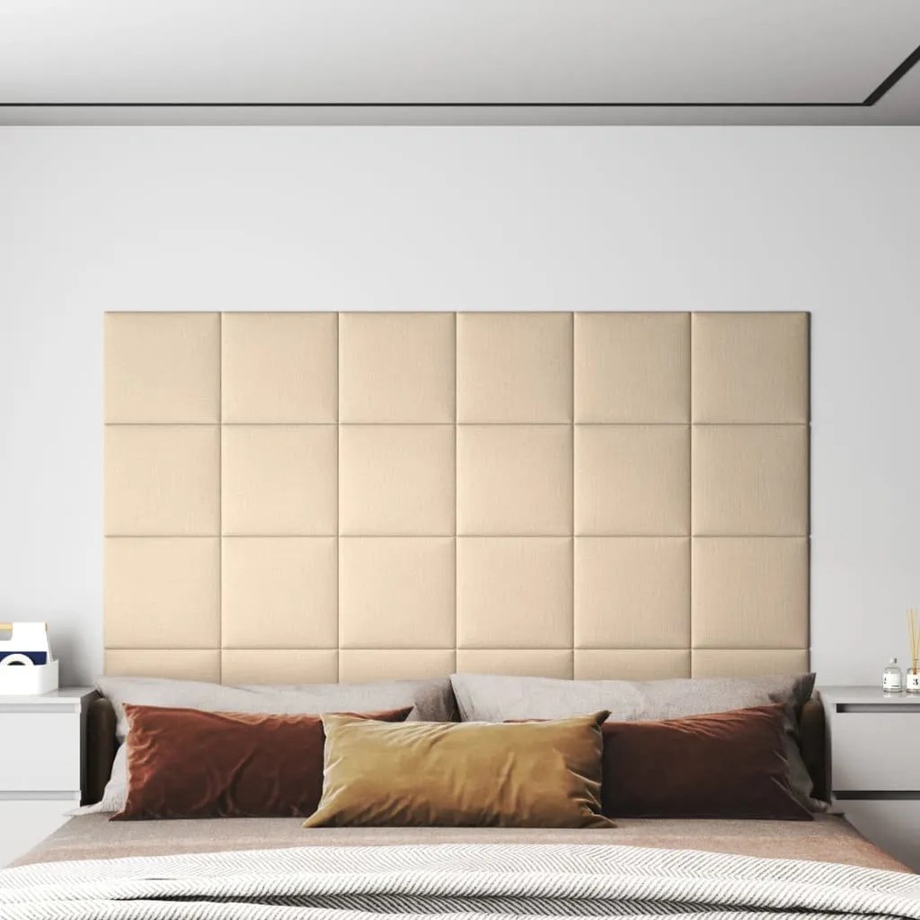 Pannelli Murali 12 Pz Crema 30x30 Cm İn Tessuto 1,08 M² /