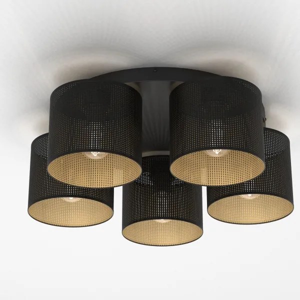 Lampadario a plafone LOFT SHADE 5xE27/60W/230V nero/oro