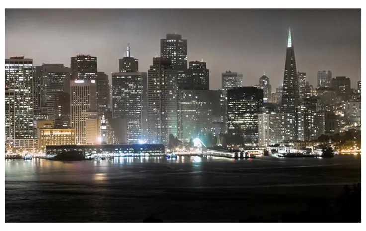 Fotomurale  San Francisco by night  Colore Grigio, Dimensioni e Misure 450x270