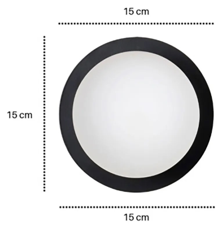 Applique 1 Luce Inari In Acciaio Nero E Sfera In Vetro Opalino