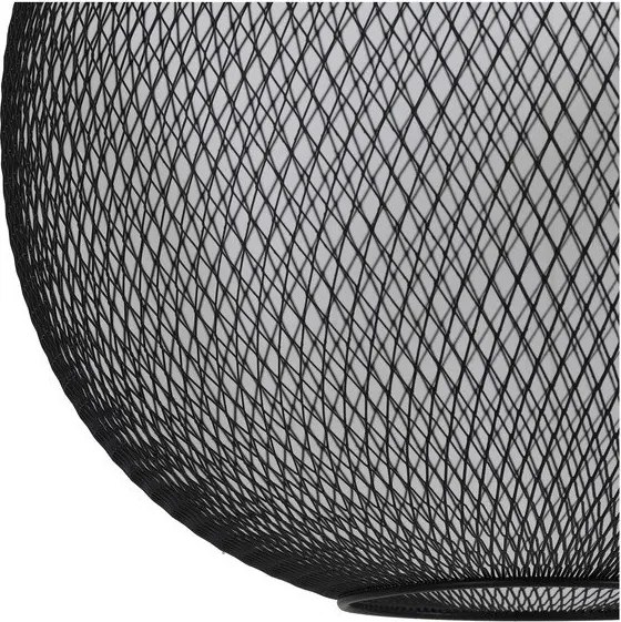 Lampadario nero opaco con paralume in metallo ø 50 cm Reilley - Light & Living