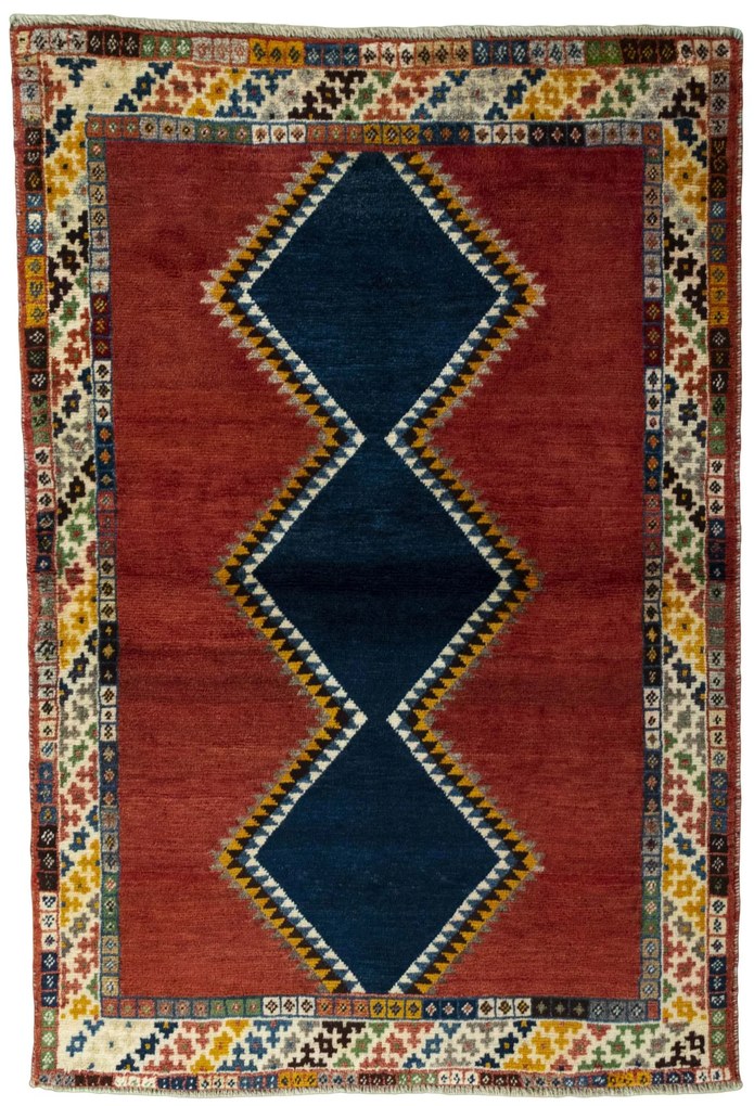 Gabbeh Tappeto 100 x 150 Rosso (Iran) Annodato A Mano