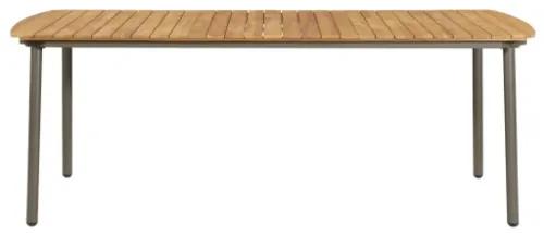 Tavolo da Giardino 200x100x72cm in Massello di Acacia e Acciaio