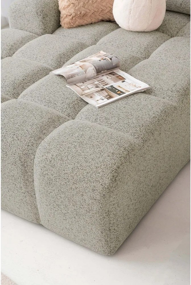 Divano angolare componibile marrone chiaro allungabile/con contenitore (con penisola a sinistra) Lulu – Miuform