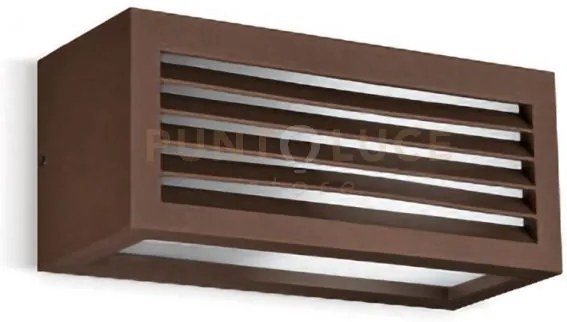 Ges312- applique 1 luce attacco e27 ip4 colore ruggine l.25xh.10,8cm
