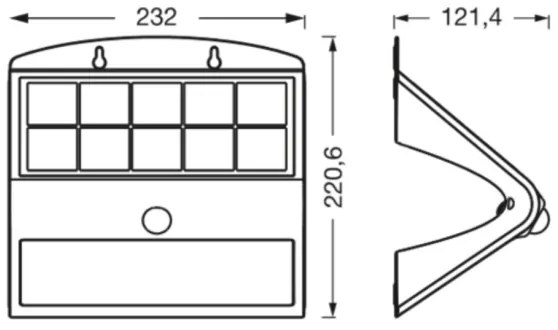 Ledvance - Applique a LED solare con sensore FARFALLA LED/8W/3,7V IP65