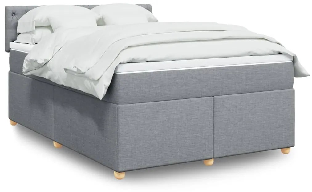 Giroletto A Molle Con Materasso Grigio Chiaro160x200 Cm Tessuto /