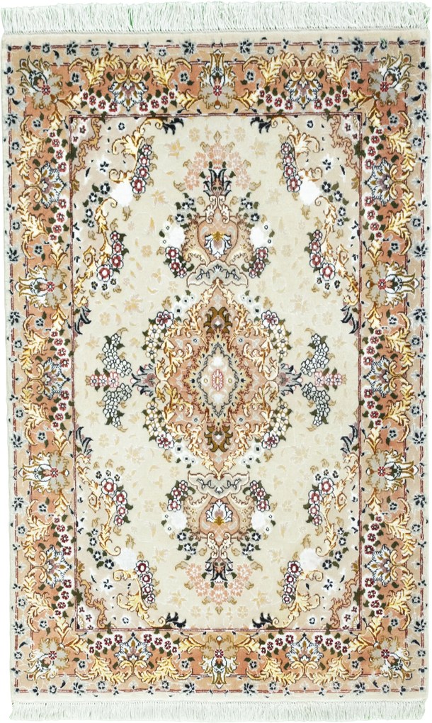 Tabriz Tappeto 80x130 Beige (Iran) Annodato A Mano