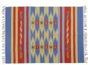 Tappeto moderno Seattle, stile kilim, 100% cotone, multicolore, 170x110cm