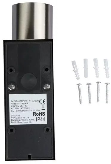 Applique da esterno con sensore 2xGU10/35W/230V IP44