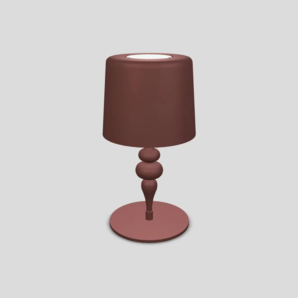 Lampada Da Scrivania Contemporanea Eva In Plastica Rosso Alluminio 4 Luci