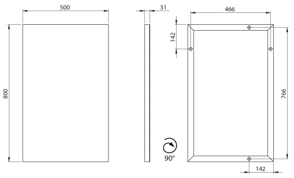 Sapho - Specchio AROWANA 50x80 cm, cromo lucido