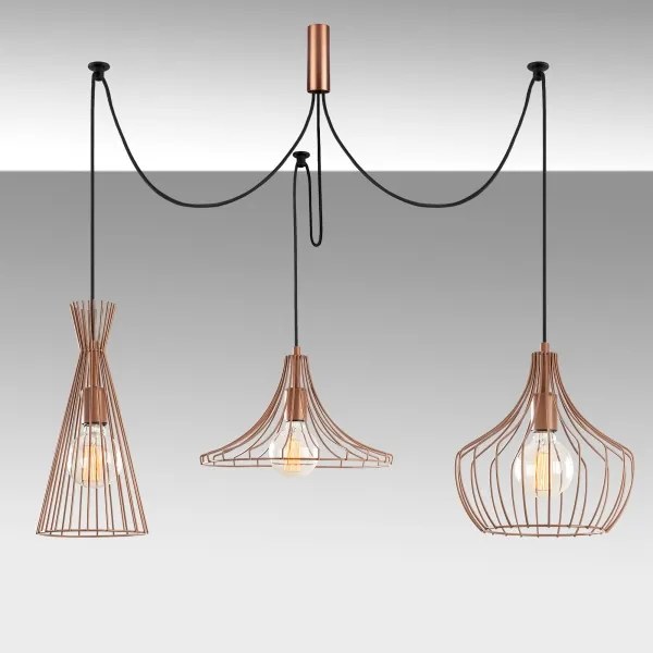 Lampadario a sospensione con filo MEZOPOTAMYA 3xE27/40W/230V ragno