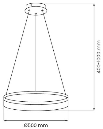 Lampadario LED su cavo GALA LED/25W/230V Ø 50 cm argento