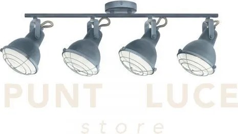 Plafoniera cuba grigia e bianco 4 luci attacco e14 77,5x13x17cm in ...