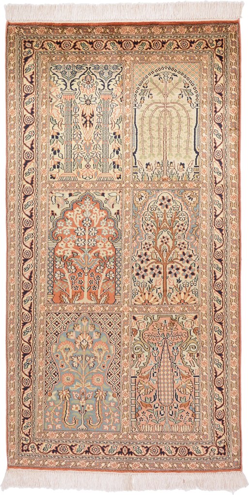Cashmere Silk Tappeto 80 x 150 (Indian) Annodato A Mano