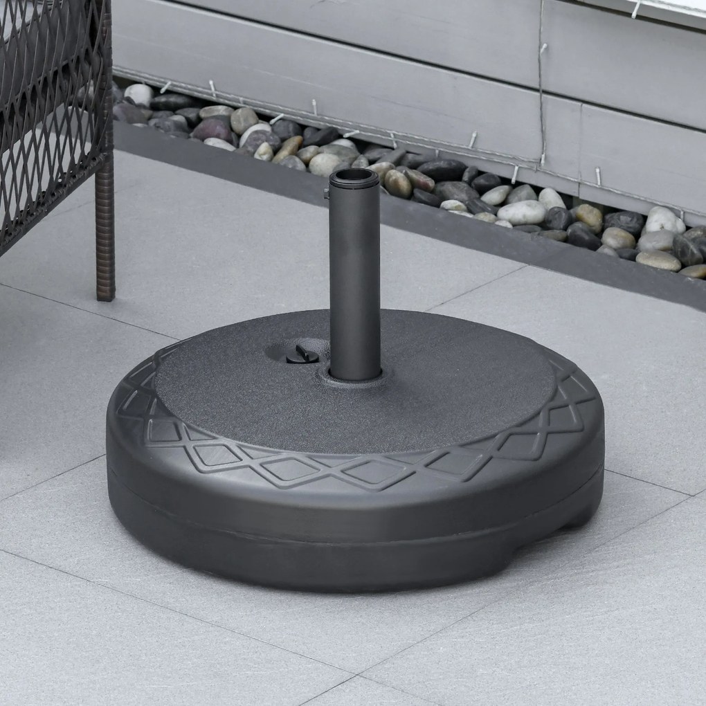 Base per Ombrellone da Giardino Ø55 cm 30 Kg in Plastica Nero...