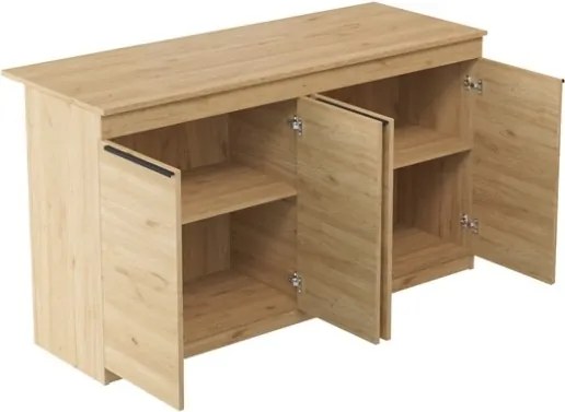 Isola Centrale Cucina 160 Cm Con Ante E Ripiani Dorian Rovere Effetto Legno