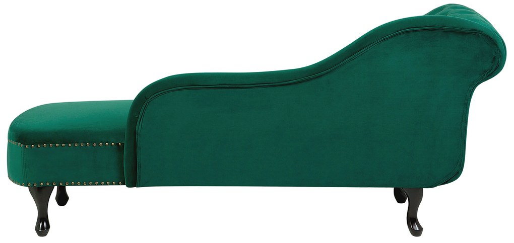 Chaise longue sinistra in velluto verde NIMES Beliani