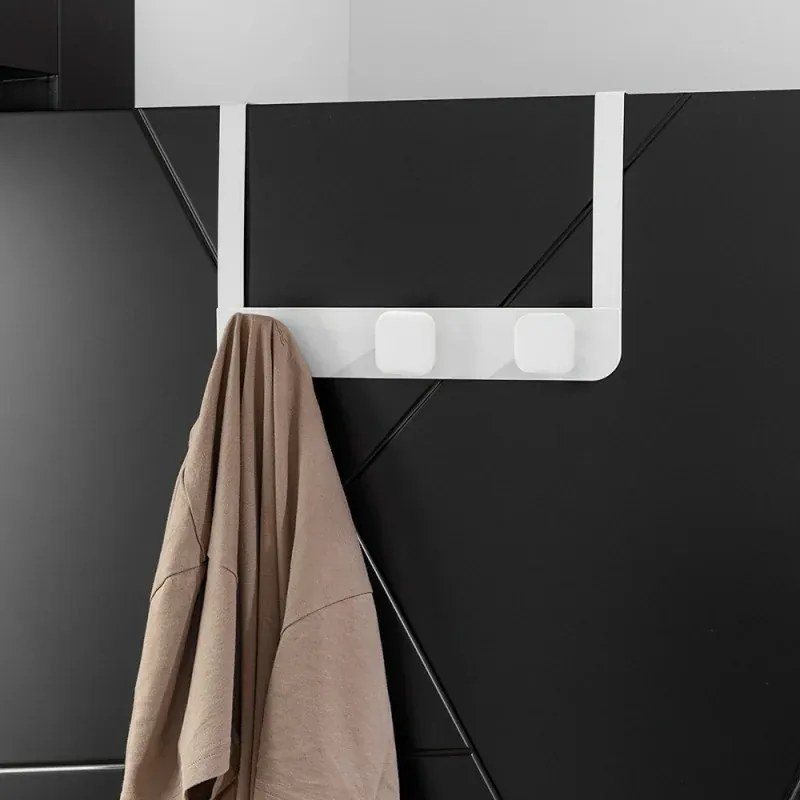 Gancio bagno triplo in acciaio e plastica bianco quadrato Fiore