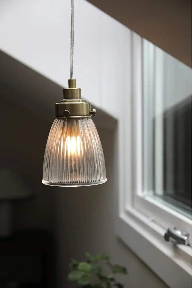 Lampadario color ottone con paralume in vetro ø 11 cm Bellis – Markslöjd