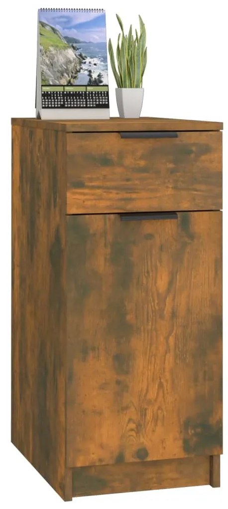 Armadietto scrivania rovere fumo 33,5x50x75cm legno multistrato