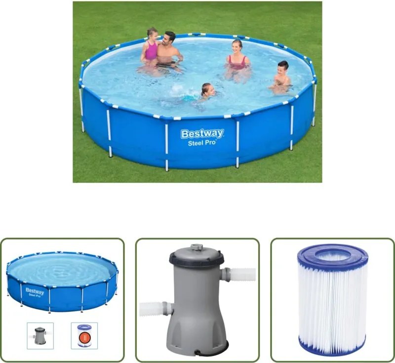 Piscina rotonda - Bestway Steel Pro Telaio Piscina 396x84 cm