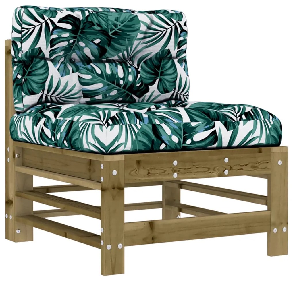 Set divani da giardino 10 pz con cuscini legno impregnato pino