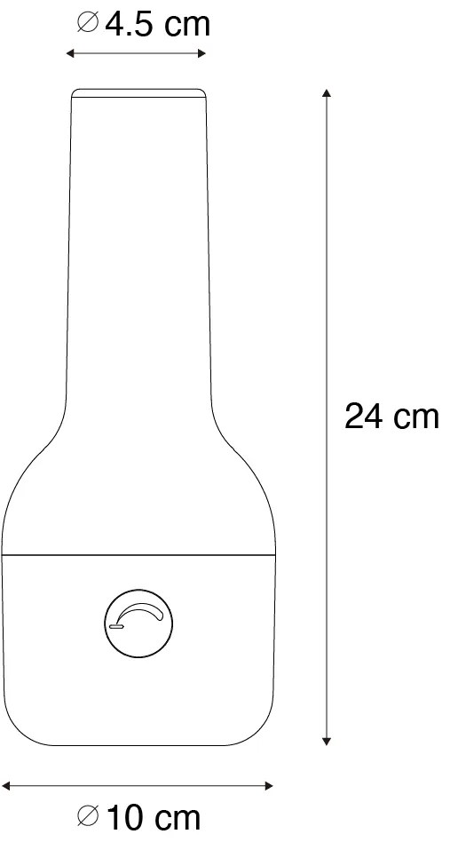 Lampada da tavolo da esterno bianca e nera con LED ricaricabile IP44 - Haard