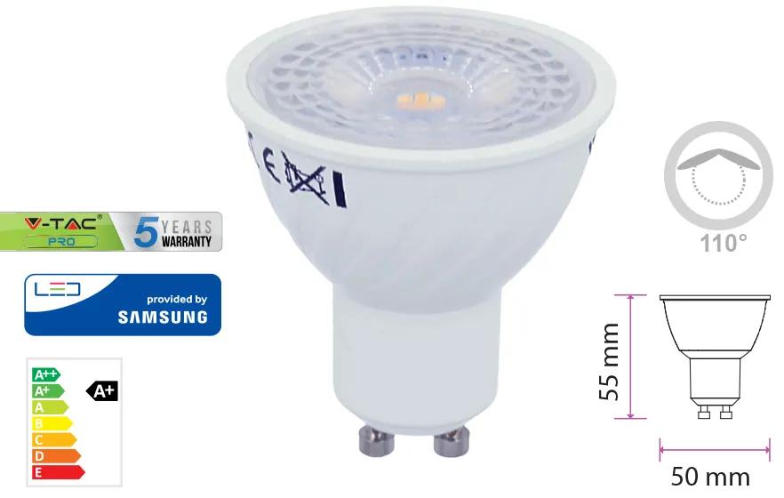 Lampada Led GU10 6,5W=60W 220V 110 Gradi Bianco Caldo 3000K Chip Samsung Garanzia 5 Anni SKU-192