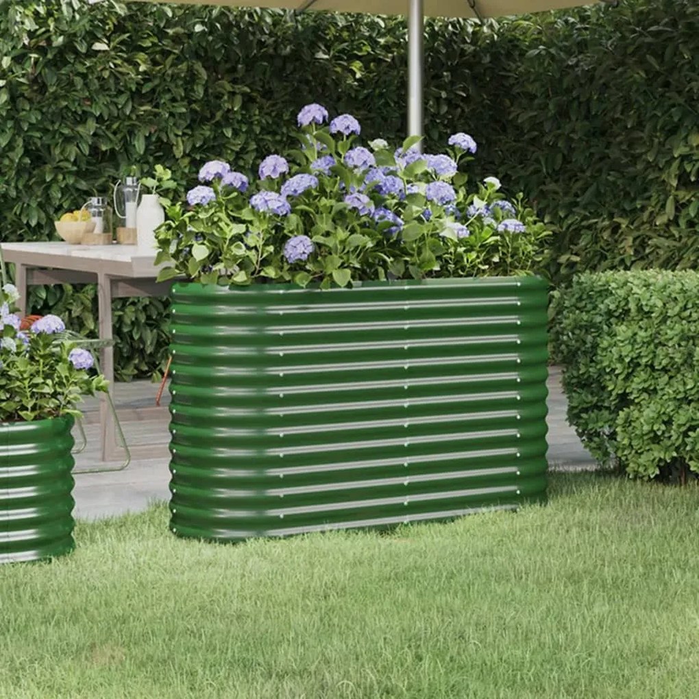 Letto Giardino Acciaio Verniciato A Polvere 114x40x68 Cm Verde /