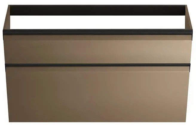 Mobile da bagno sospeso sotto lavabo Fusion L 99.5 x H 60 x P 45.5 cm giallo, 2 cassetti