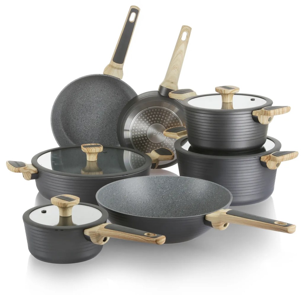 Batteria pentole 11 pezzi grigio Corredo 2.0