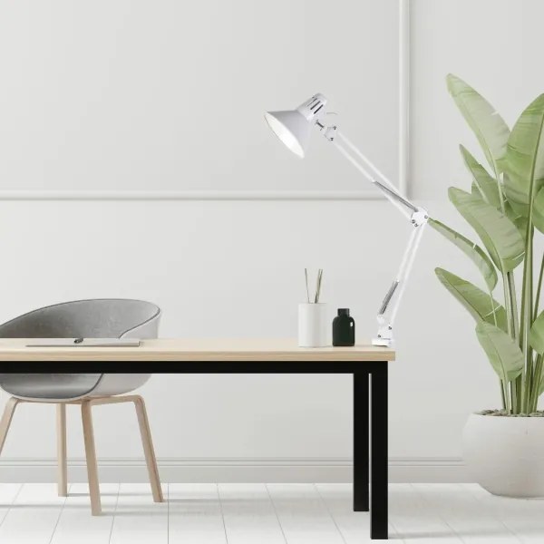 Lampada da tavolo WORKER 1xE27/10W/230V bianco