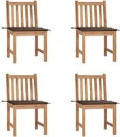 Sedie da Giardino 4 pz con Cuscini in Legno Massello di Teak 3073096