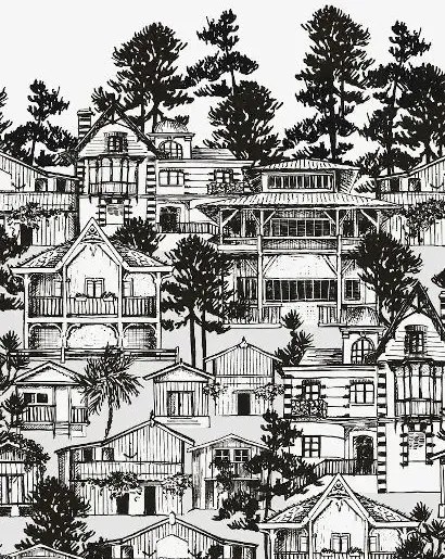 Isidore Leroy Carta da parati panoramica Première Ligne - Grisaille