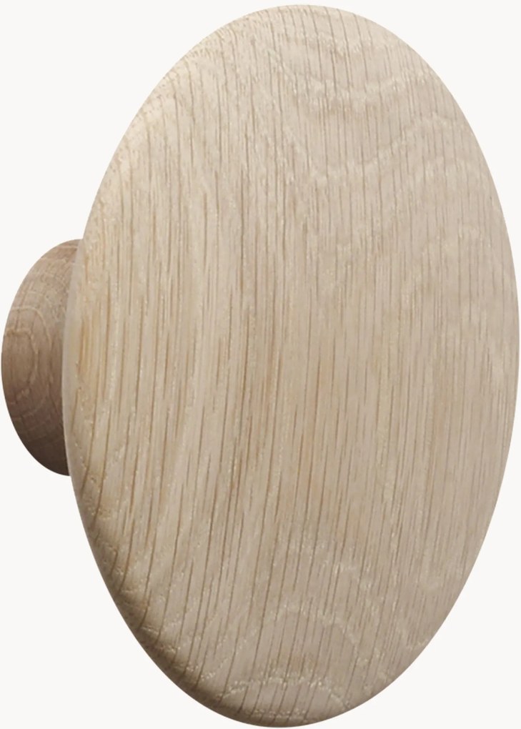 Gancio da parete in legno di quercia Dots, Ø 13 cm
