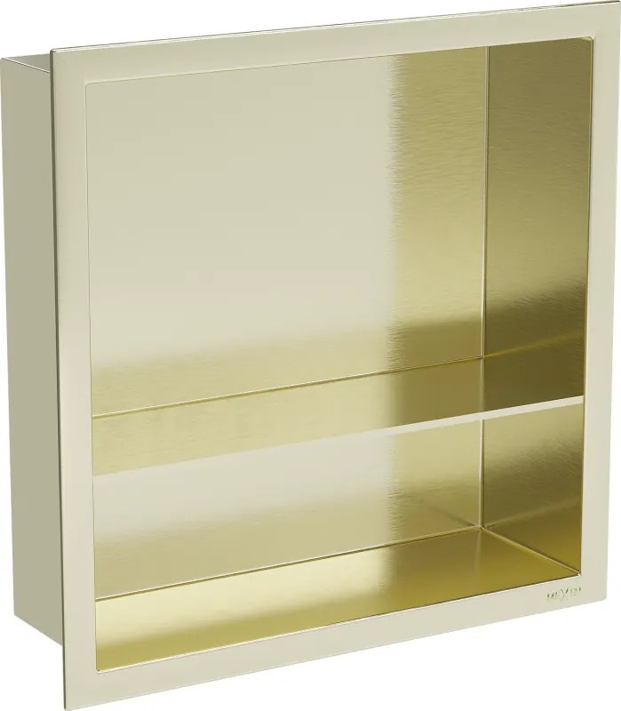 Mexen X-Wall-R mensola incassata con cornice e ripiano 30 x 30 cm, oro spazzolato - 1950303010S