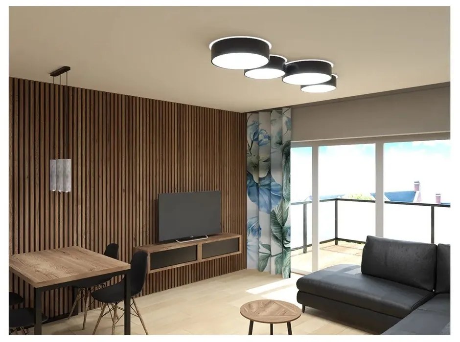 Apparecchio da soffitto nero Atis - Sollux