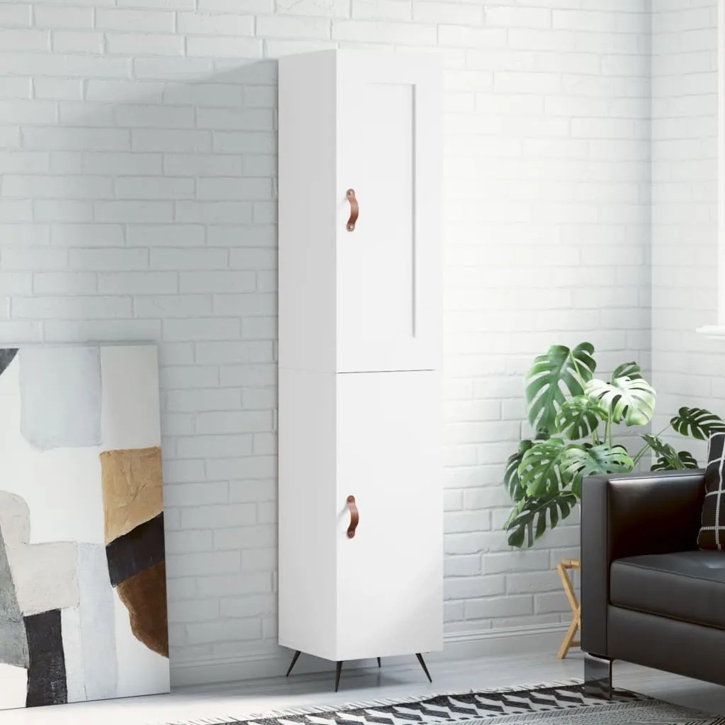 Credenza Bianca 34,5x34x180 Cm İn Legno Multistrato /