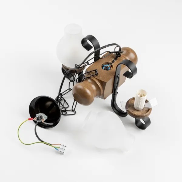 Brilagi - Lampadario a sospensione con catena RUSTIC 2xE14/40W/230V faggio/noce