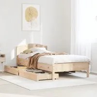 Letto senza Materasso 75x190 cm in Legno Massello Pino 3301851