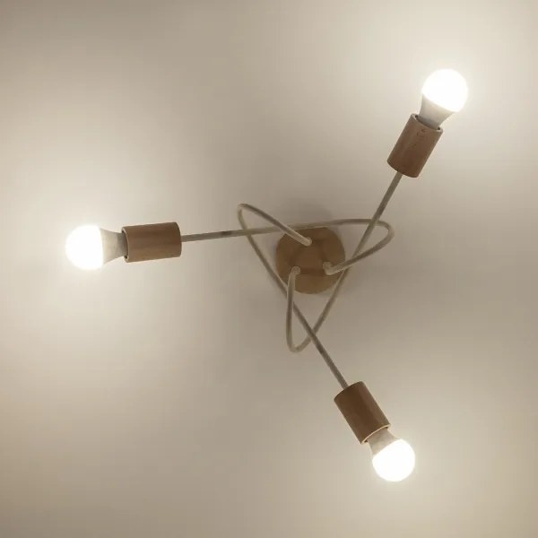 Plafoniera OXFORD 3xE27/15W/230V, finitura pino/crema