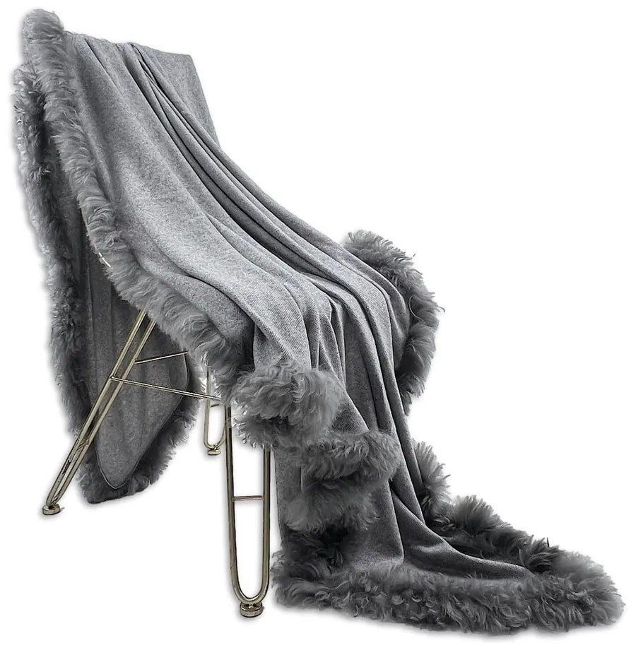 Coperta di lana e pelliccia 140x180 cm - Native Natural