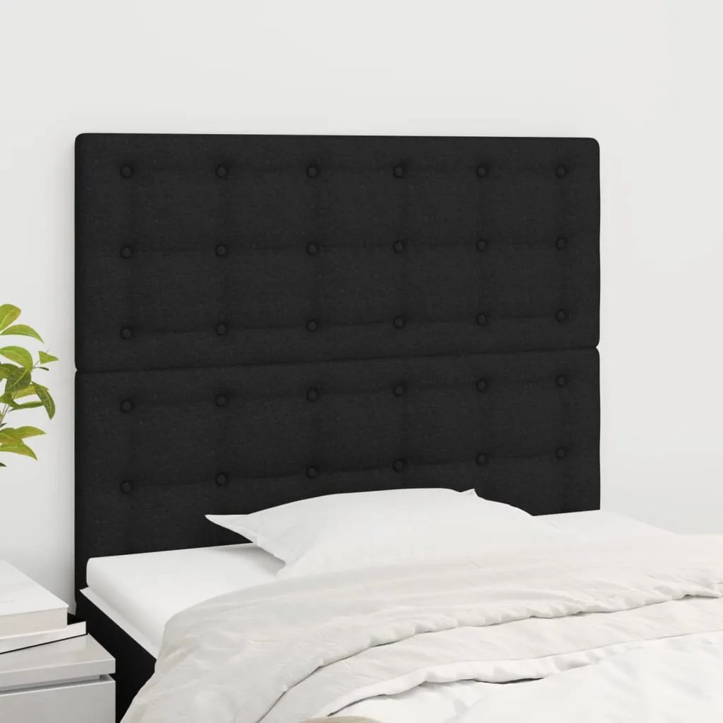 Testiera 2 Pz Nera 80x5x78/88 Cm İn Tessuto /