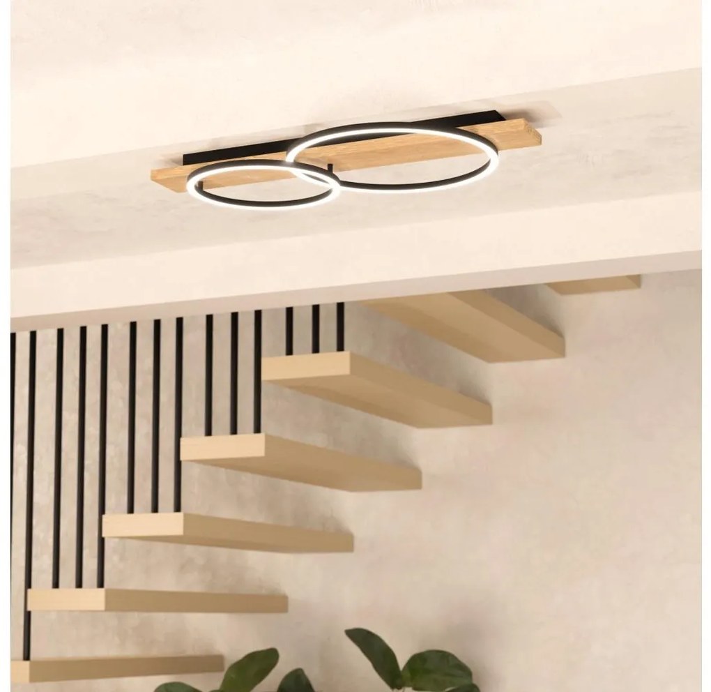 Eglo 901716 - Plafoniera LED BOYAL 2xLED/12W/230V 3000K beige/nero