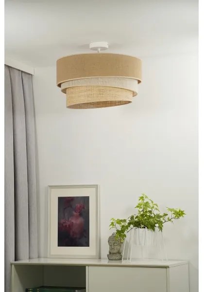 Duolla - Lampadario a plafone YUTE TRIO 1xE27/15W/230V diametro 45 cm marrone/grigio/beige