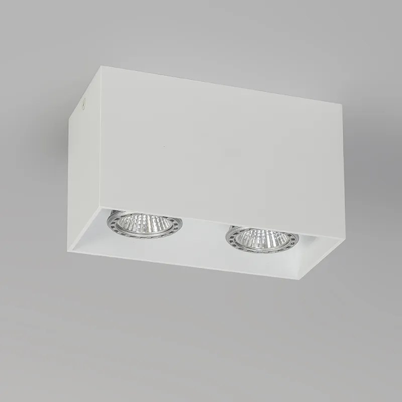 Faretto da incasso di design bianco 2 luci GU10 50 mm - Qubo