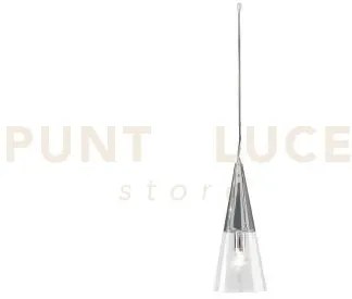 Sospensione trento 1 luce cromo e trasparente attacco e14 vetrp d.15cm