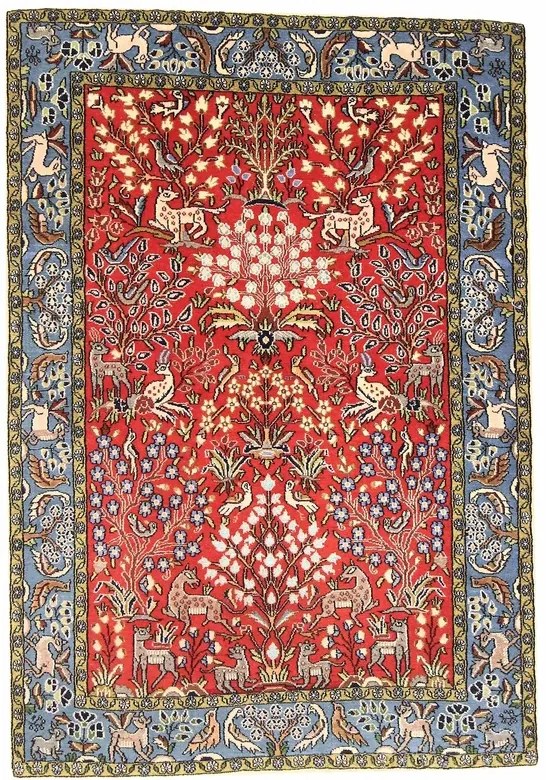 Ghom Tappeto persiano 160 x 110 Rosso (Iran) Annodato A Mano